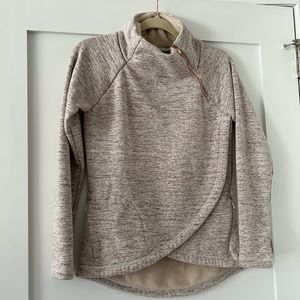 Cozy Zip-Neck Crossover Sweatshirr